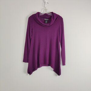 Women's INC Purple Cowl Neck Sweater, Size Small Wool Cashmere Blend